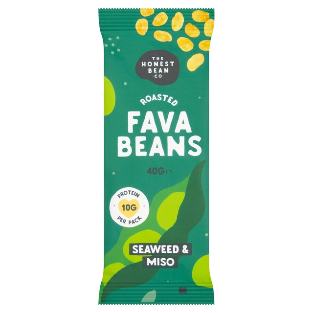 Honest Bean roasted fava beans seaweed and miso snack 40g, UK version