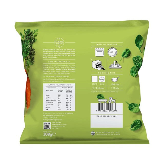 Strong Roots spinach bites 308g (British brand)