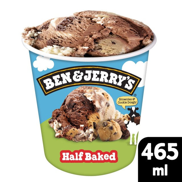 Ben & Jerry's Half Baked Chocolate & Vanilla ice cream tub 465ml - British product