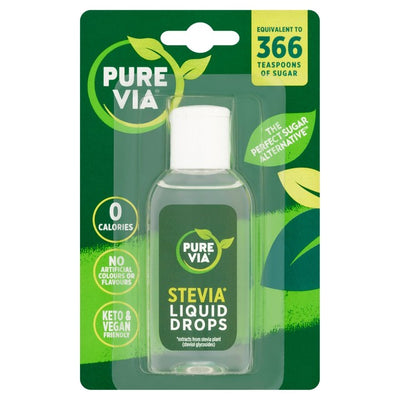 Pure Via Liquid Stevia Drops Liquid Sweetener 55ml