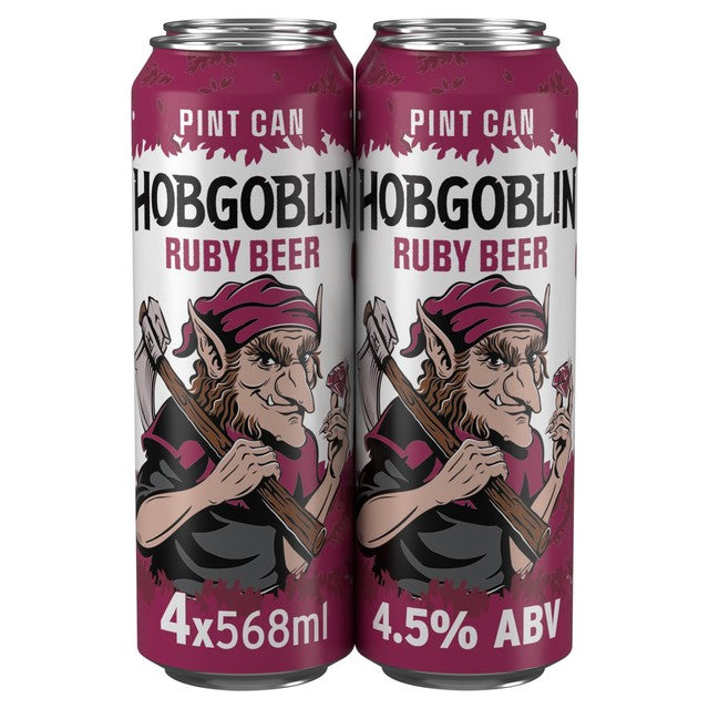 Hobgoblin Ruby Ale beer 4 x 568ml cans, UK version
