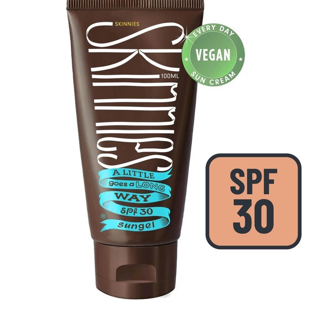 Skinnies SPF 30 Sunscreen Sungel Vegan 100ml (British brand)