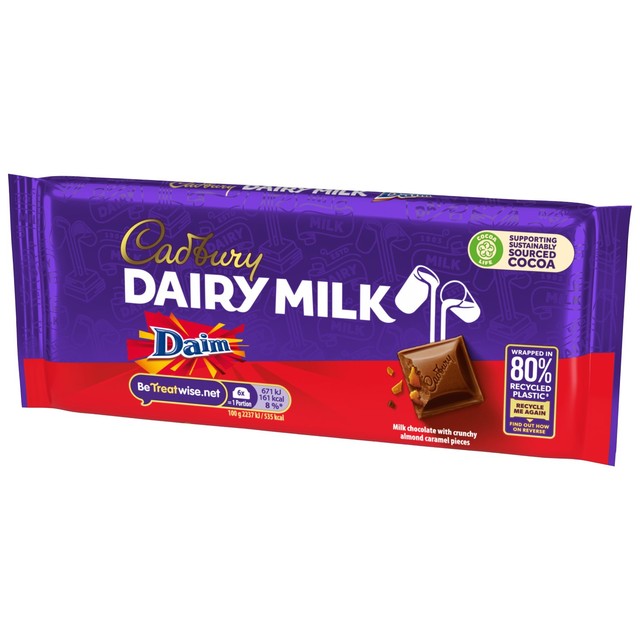 Cadbury Dairy Milk Daim chocolate bar 120g - British product