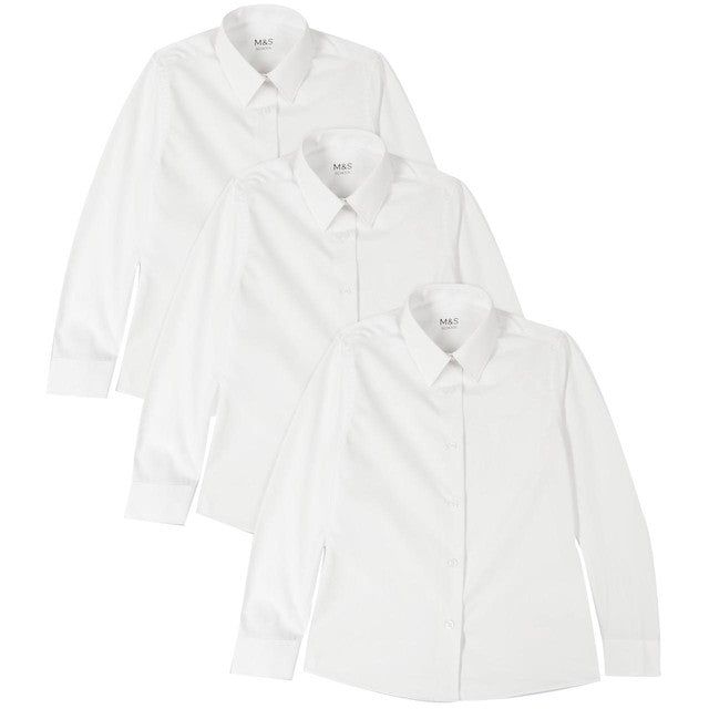M&S girls white easy iron blouse 5-6 years imported from the UK