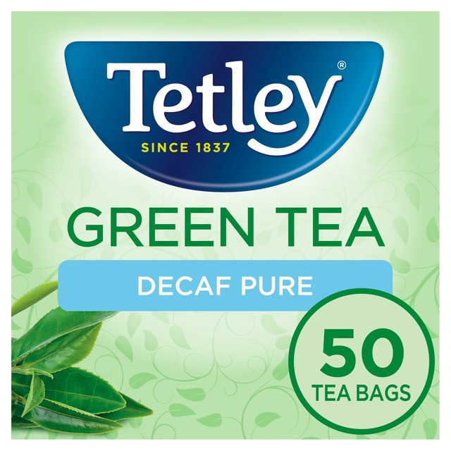 Tetley Green Decaffeinated Tea Bags 50 count (British brand)