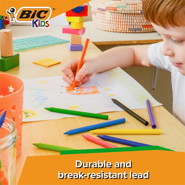 BIC Kids Plastidecor crayons assorted colours 12 pack - British product