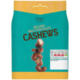 M&S Belgian milk chocolate cashews 85g, imported from the UK