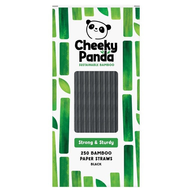 Cheeky Panda bamboo paper straws black 250 pack - British product