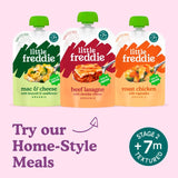 Little Freddie organic peaches and raspberries baby food pouch 100g, UK version