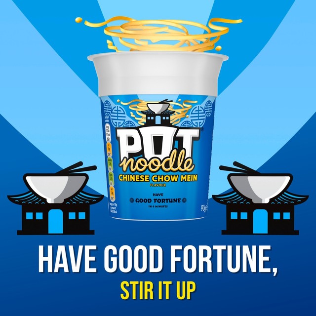 Pot Noodle Chinese Chow Mein instant noodle pot 90g, imported from the UK