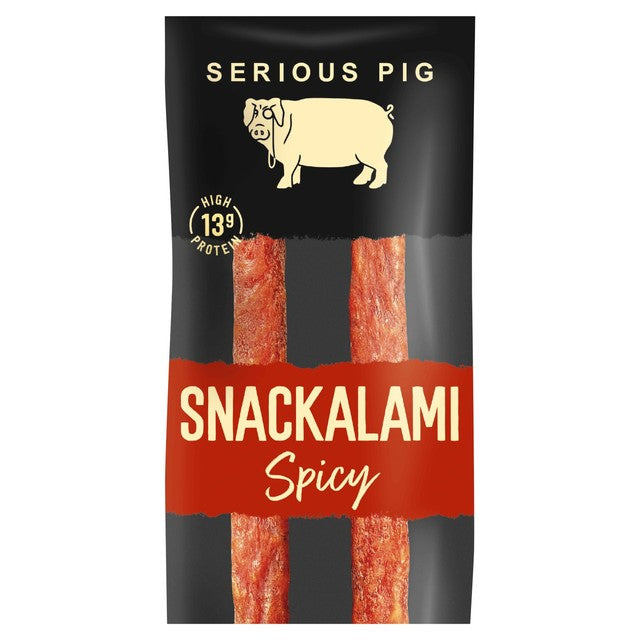 Serious Pig spicy salami snacks 30g (British brand)