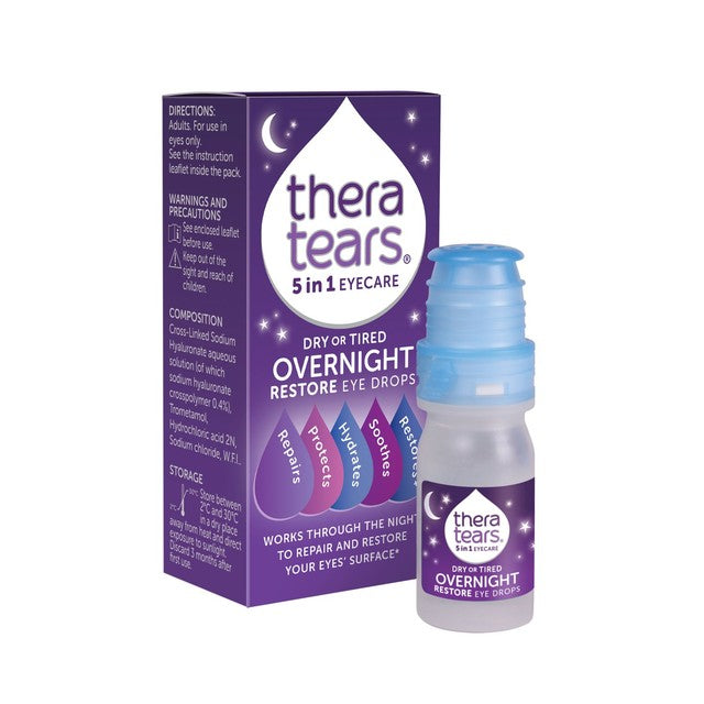 TheraTears 5 in 1 Overnight Eye Drops 10ml (British brand)