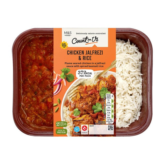 M&S chicken jalfrezi with basmati rice 400g, imported from the UK