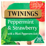 Twinings Peppermint & Strawberry Fruit Herbal Tea 20 Tea Bags (British brand)