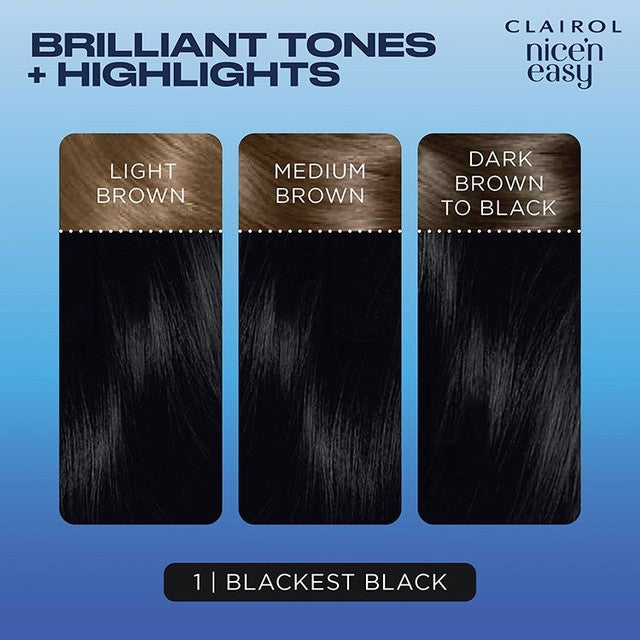 Clairol permanent hair dye in Blackest Black - British product