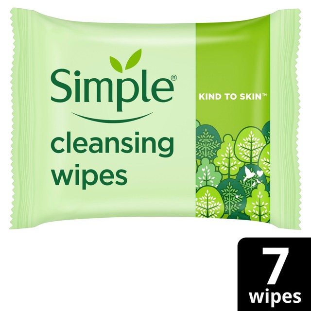 Simple unscented facial cleansing wipes 7 pack (British brand)