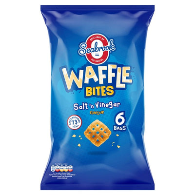 Seabrook Waffle Bites Salt & Vinegar Gluten-Free Snack Bags 6 Pack