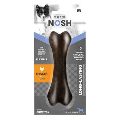 Zeus Nosh Flexible Chew Bone Chicken Dog Chew Toy Medium