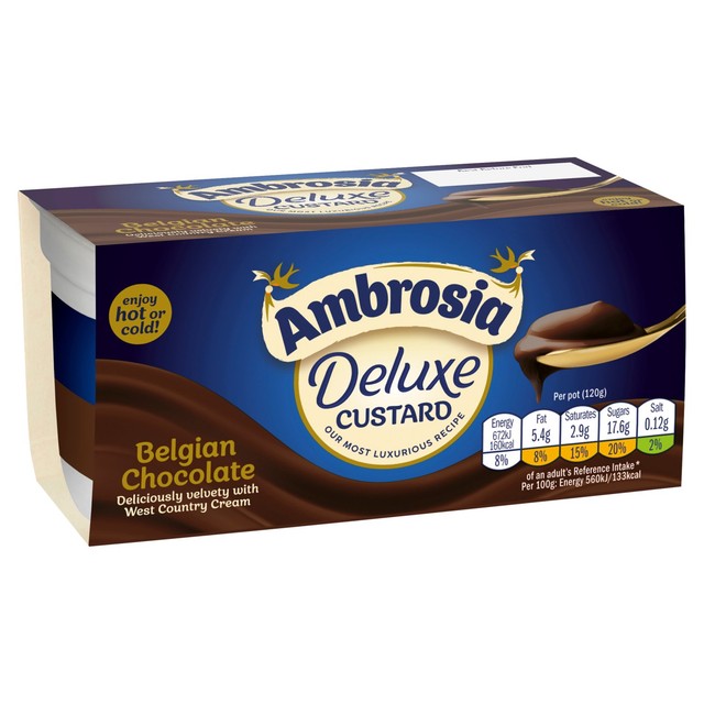 Ambrosia Belgian Chocolate Custard Pots 2 x 120g - British product