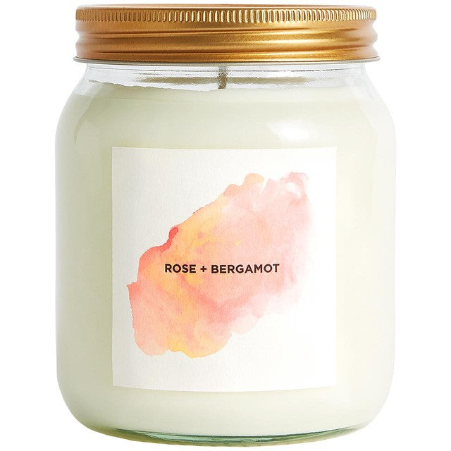 Self Care Co. rose and bergamot aromatherapy candle (British brand)