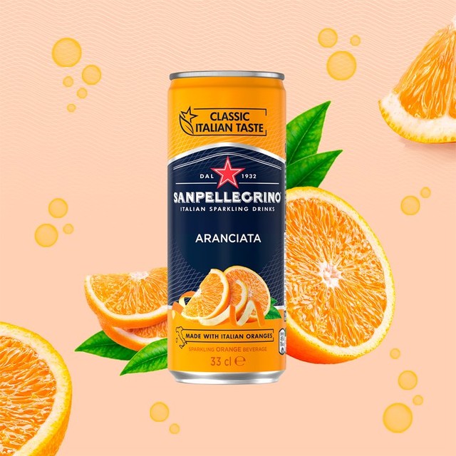 San Pellegrino Classic Taste Orange sparkling beverage 4x330ml (British brand)