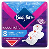 Bodyform Ultra Night sanitary towels 8 pack - British product