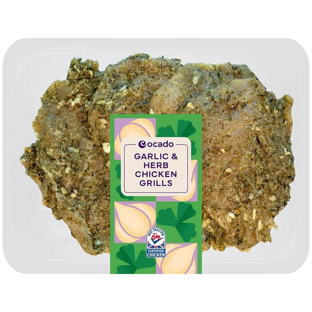 Ocado garlic and herb chicken breast escalopes 343g, imported from the UK