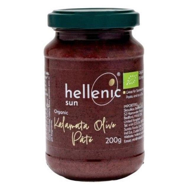 Hellenic Sun organic Kalamata olive pate 200g, UK version