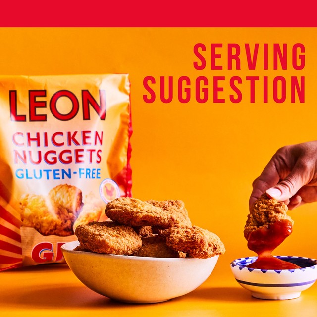 Leon gluten-free chicken thigh nuggets 300g, UK version