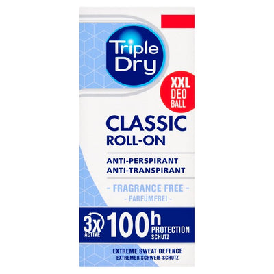 Triple Dry Classic Fragrance-Free Anti-Perspirant Roll-On 50ml