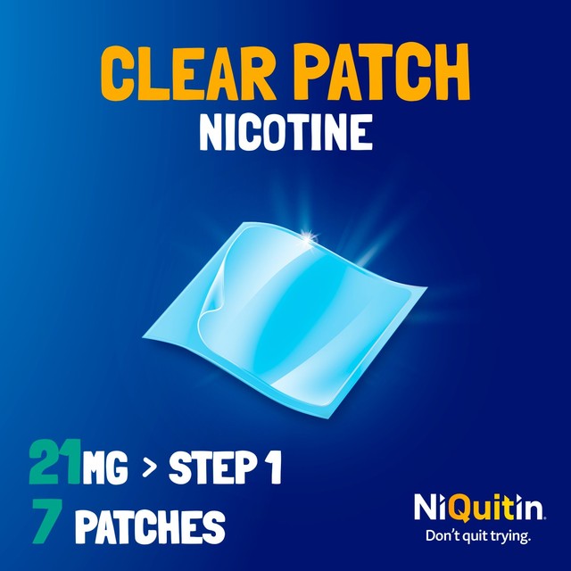 NiQuitin CQ 21mg Clear Patch Step 1, imported from the UK