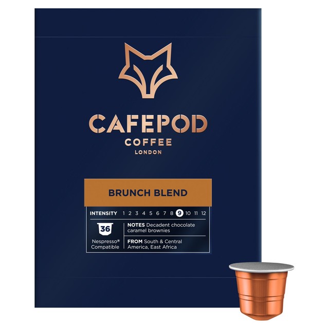 CafePod Brunch Blend Aluminium Coffee Pods 36 Pack - British product