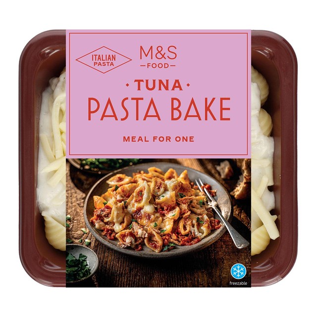 M&S Tuna Pasta Bake ready meal 400g, imported from the UK
