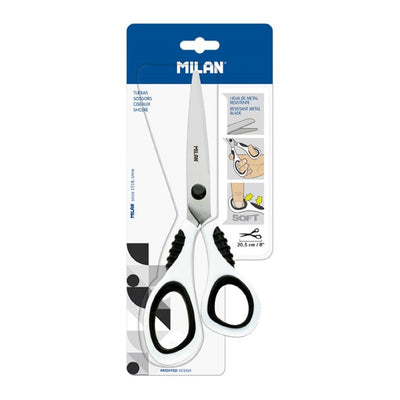 Milan White Office Scissors 20.5cm