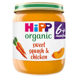 HiPP Organic sweet squash and chicken baby food jar 125g, UK version