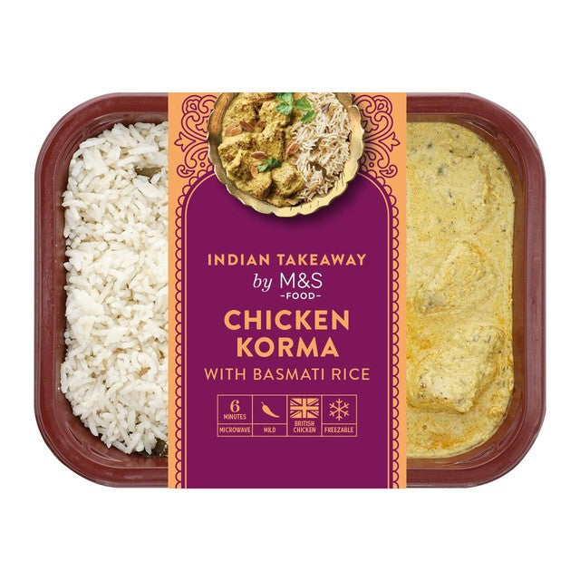 M&S Chicken Korma with Basmati Rice, imported from the UK