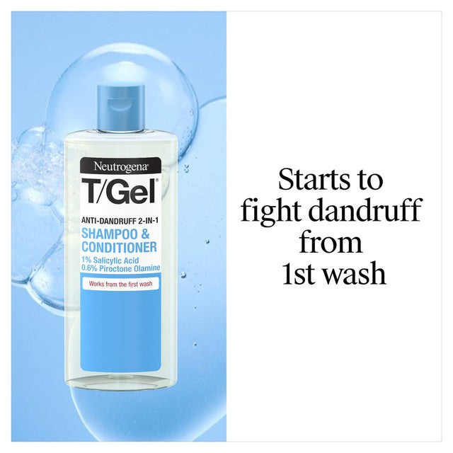 Neutrogena T-Gel Anti-Dandruff 2-in-1 Shampoo & Conditioner 250ml, imported from the UK