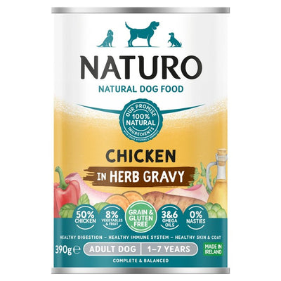 Naturo Grain & Gluten Free Chicken in Herb Gravy Wet Dog Food 390g