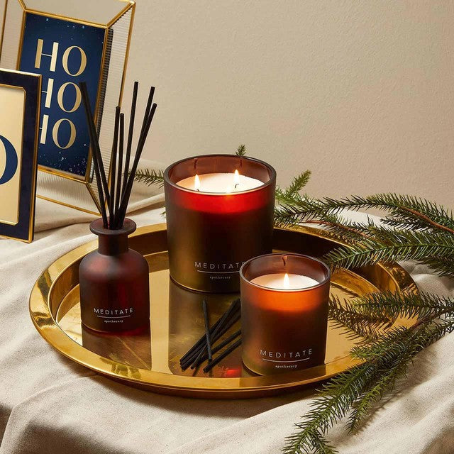 M&S Meditate Amber 3 wick candle, imported from the UK