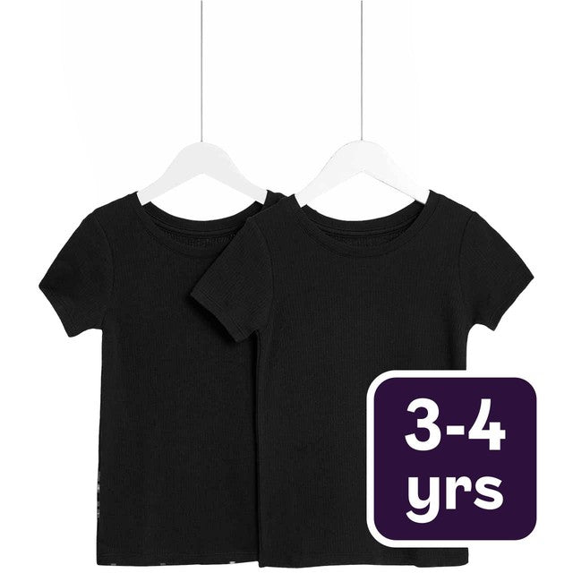M&S kids thermal tops black 2-pack, imported from the UK