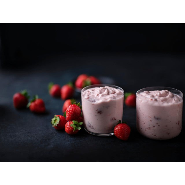 M&S strawberries and cream yogurt 150g, imported from the UK