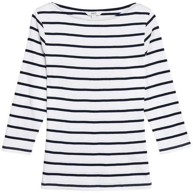 M&S cotton top mono stripe size 14, imported from the UK