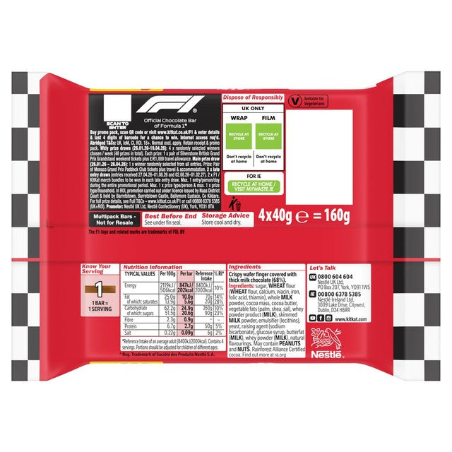 KitKat Chunky milk chocolate bar 4 x 40g multipack, UK version