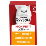Gourmet wet cat food poultry variety turkey chicken duck 6 x 50g - British product