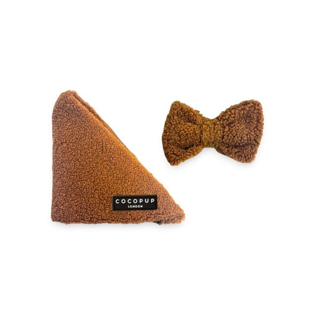 Cocopup London Teddy Paddington dog bandana and bow tie - British product