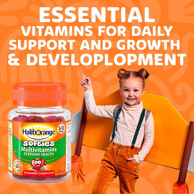 Haliborange Kid's Softies Multivitamin Strawberry Gummies, UK version