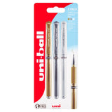 Uni-ball Signo Broad gold silver white gel pens 3-pack (British brand)