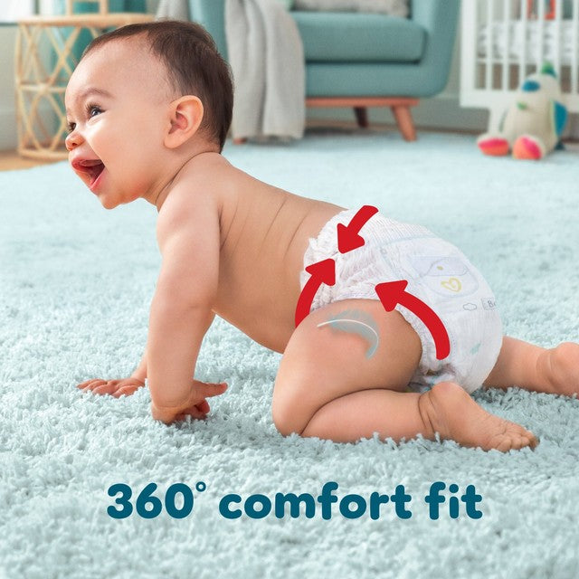 Pampers Premium Protection nappy pants size 7 essential pack, imported from the UK