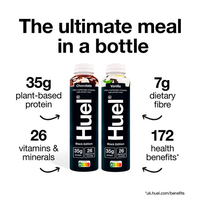 Huel Black Edition Chocolate meal replacement drink 500ml, UK version