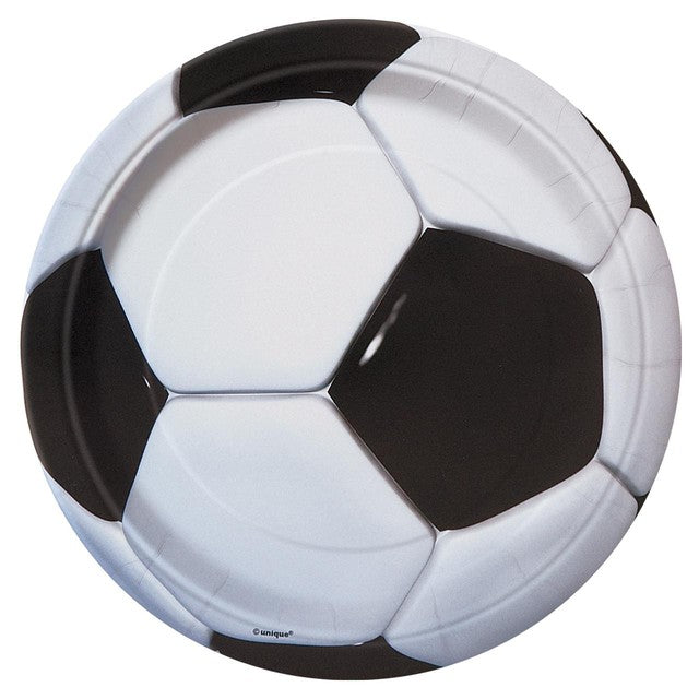 Unique Party football paper plates 23cm - British product